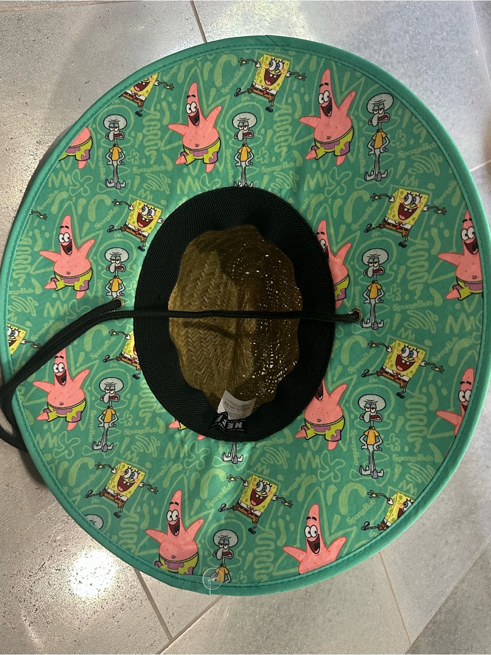 Neff New Sun Straw Hat SpongeBob SquarePants Patrick Star, Adjustable tie